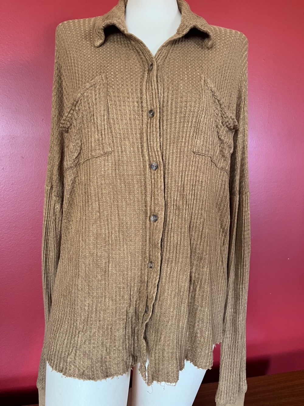 Like new BKE Button-Up Waffle Knit Shirt